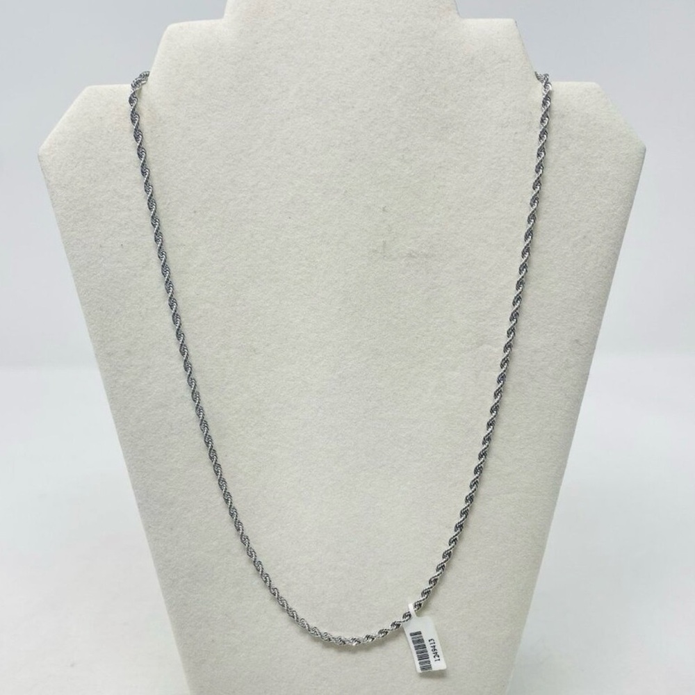 Silvertone Stainless Steel French Rope Chain 24inch Long 1.9 mm 5198